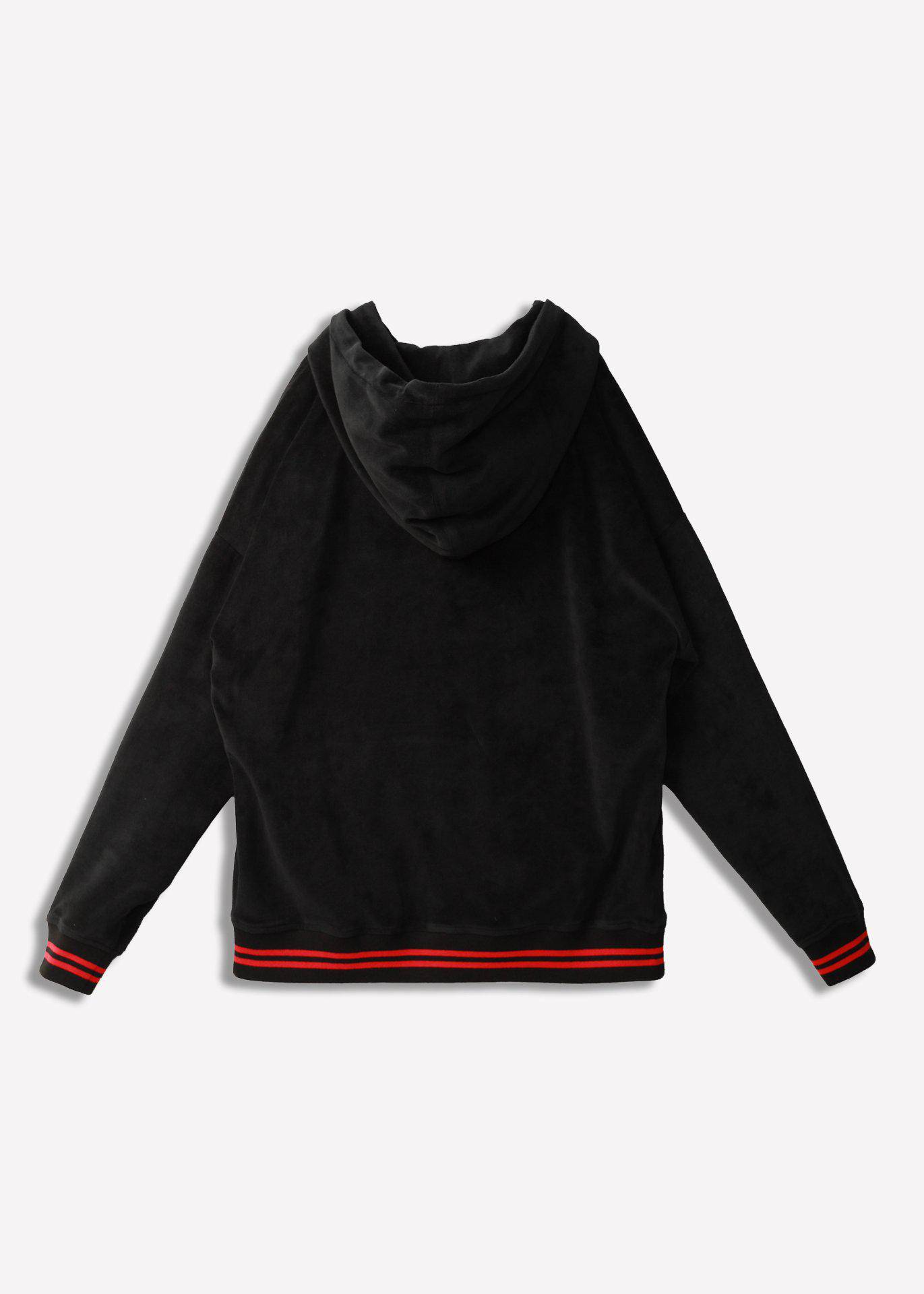 Blank State Men's Velour Pullover Hoodie in Black: