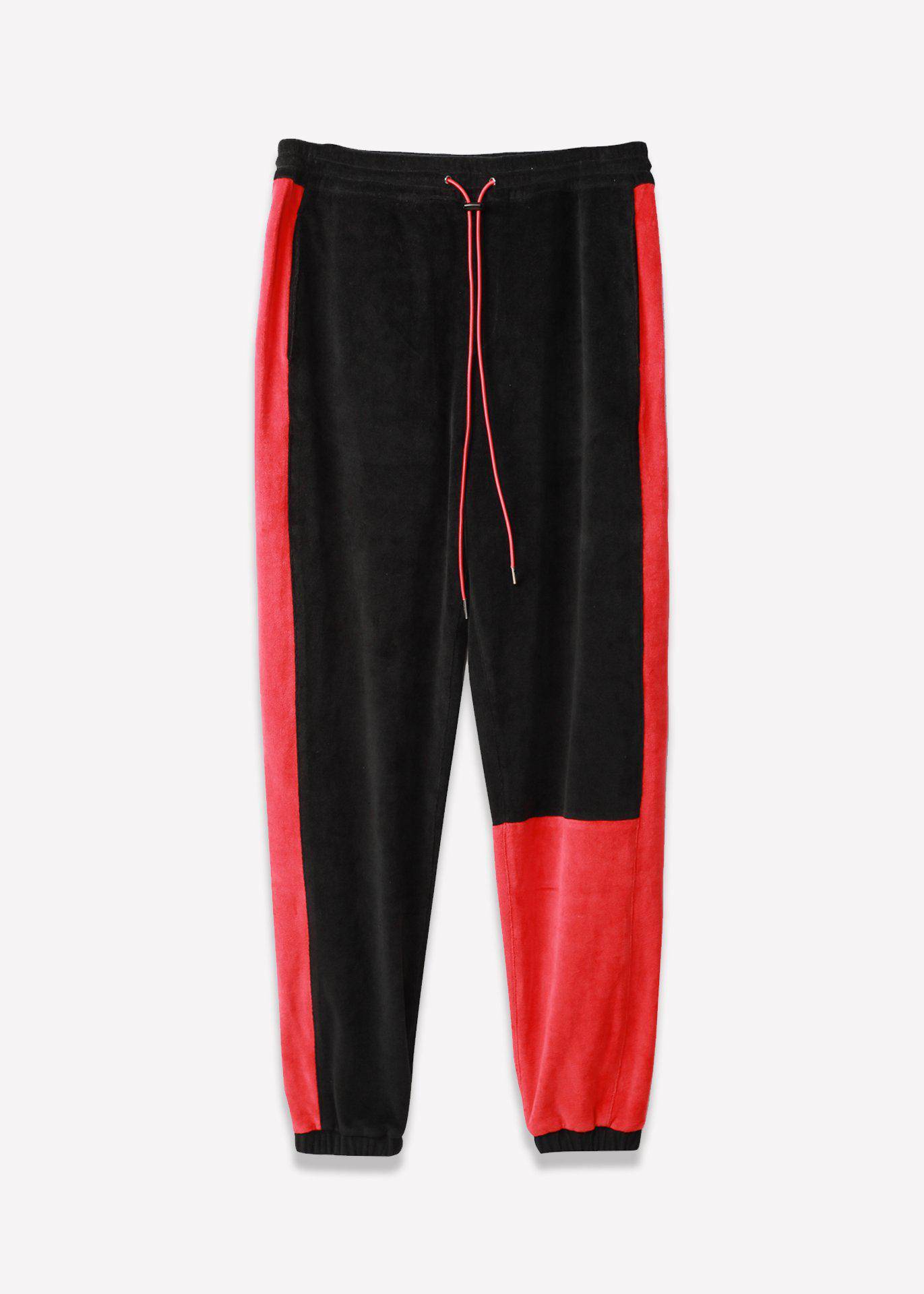 Blank State Men's Velour Team Pants in Black: