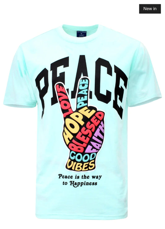Peace Hand Sign T-shirts Mint