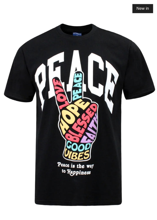 Peace Hand Sign T-shirts Black