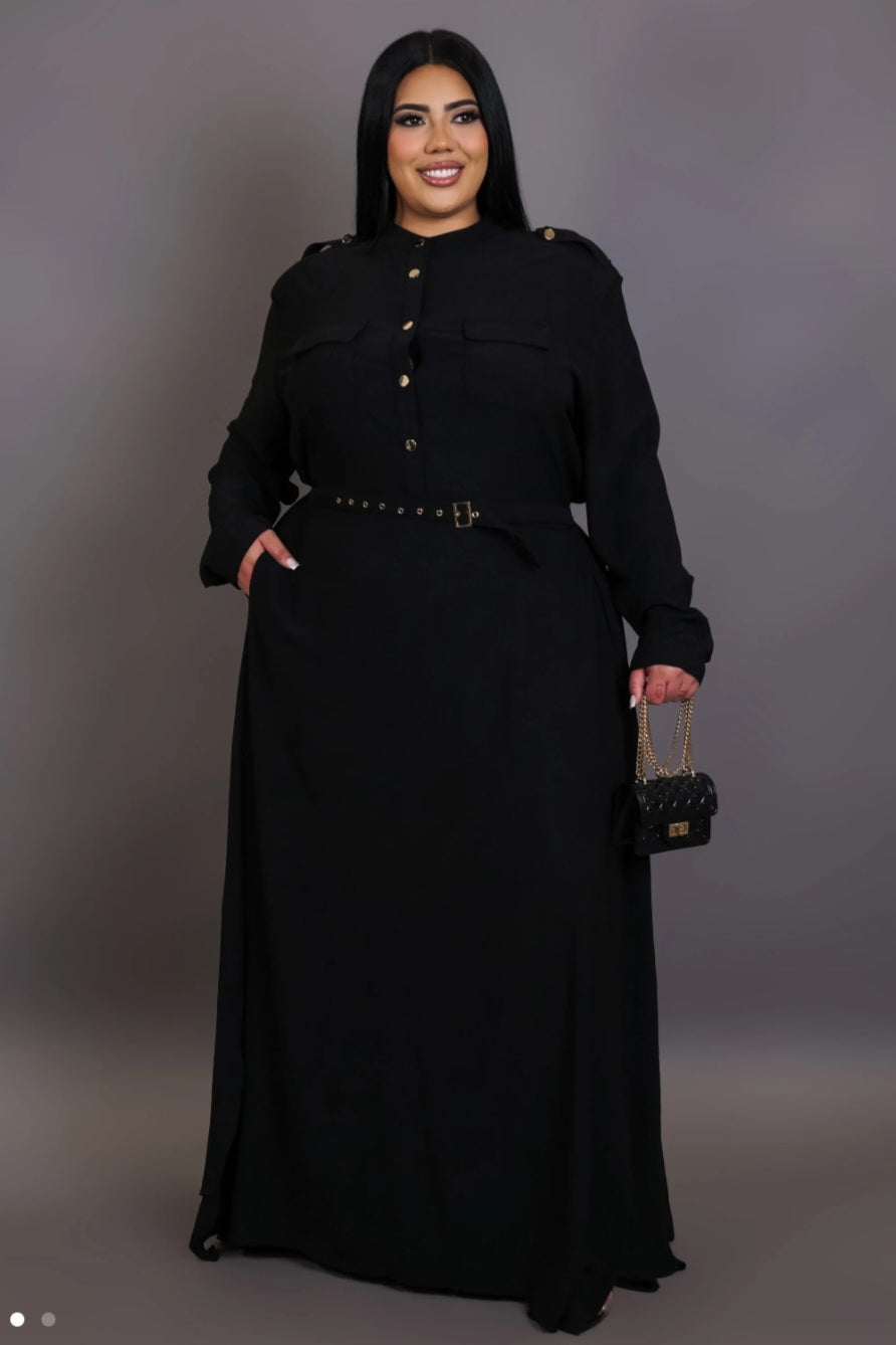 Magdalena Plus Size Maxi Dress - Black