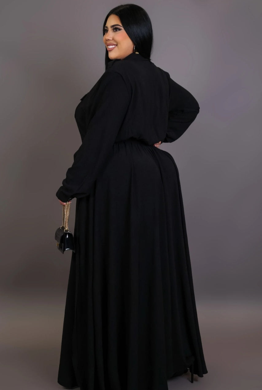 Magdalena Plus Size Maxi Dress - Black