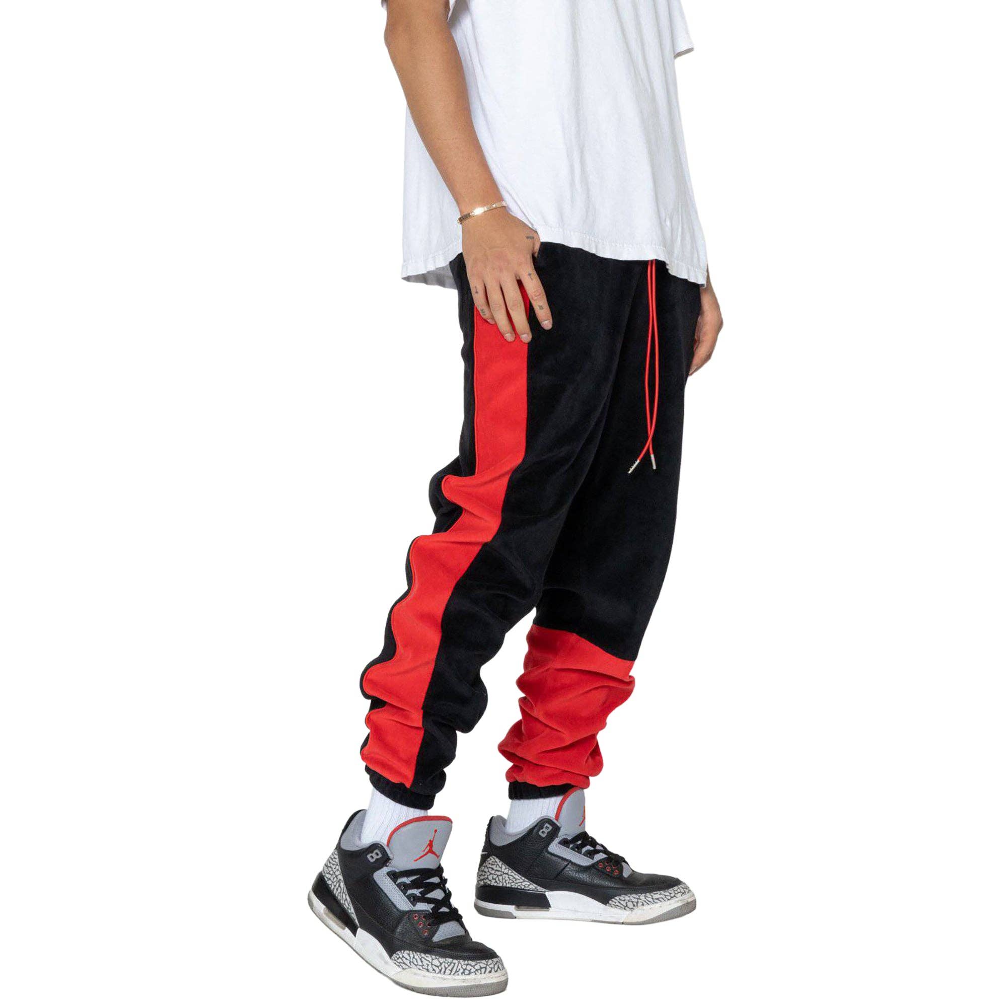 Blank State Men's Velour Team Pants in Black: